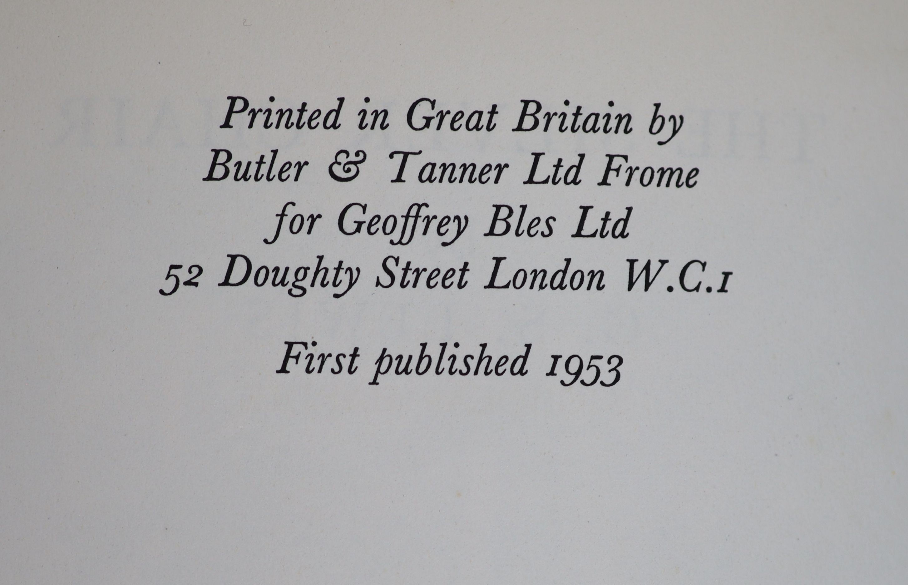 Lewis, Clive Staples - The Silver Chair, 1st edition, 8vo, illustrated by Pauline Baynes, original cloth, in an unclipped d/j, with hole and tear to front flap, Geoffrey Bles, London, 1953